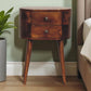 Solid Wood Mini Chestnut Rounded Nightstand