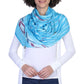 Diamond Stripe Tassel Scarf - Blue Ikat