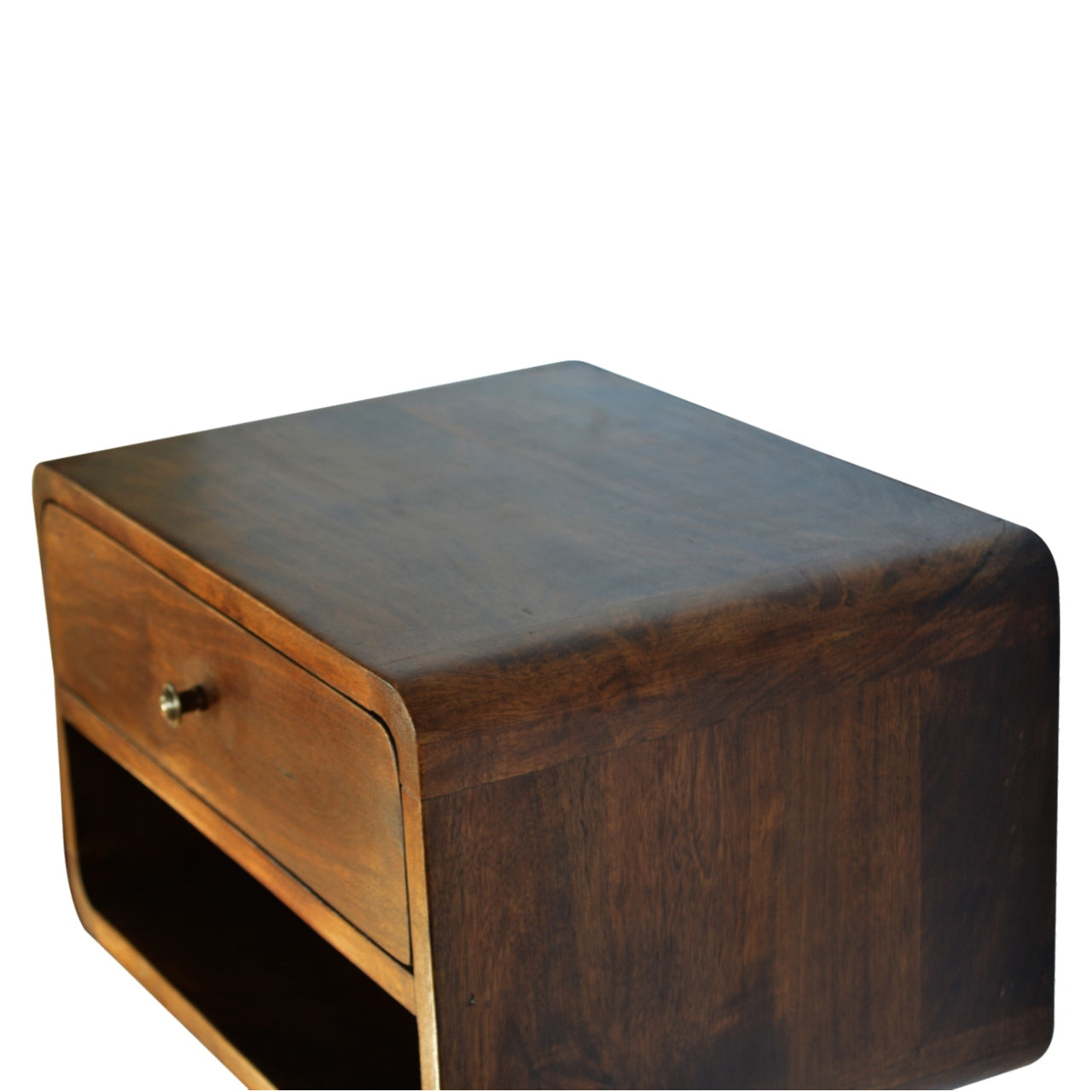 Solid Wood Curve Floating Bedside