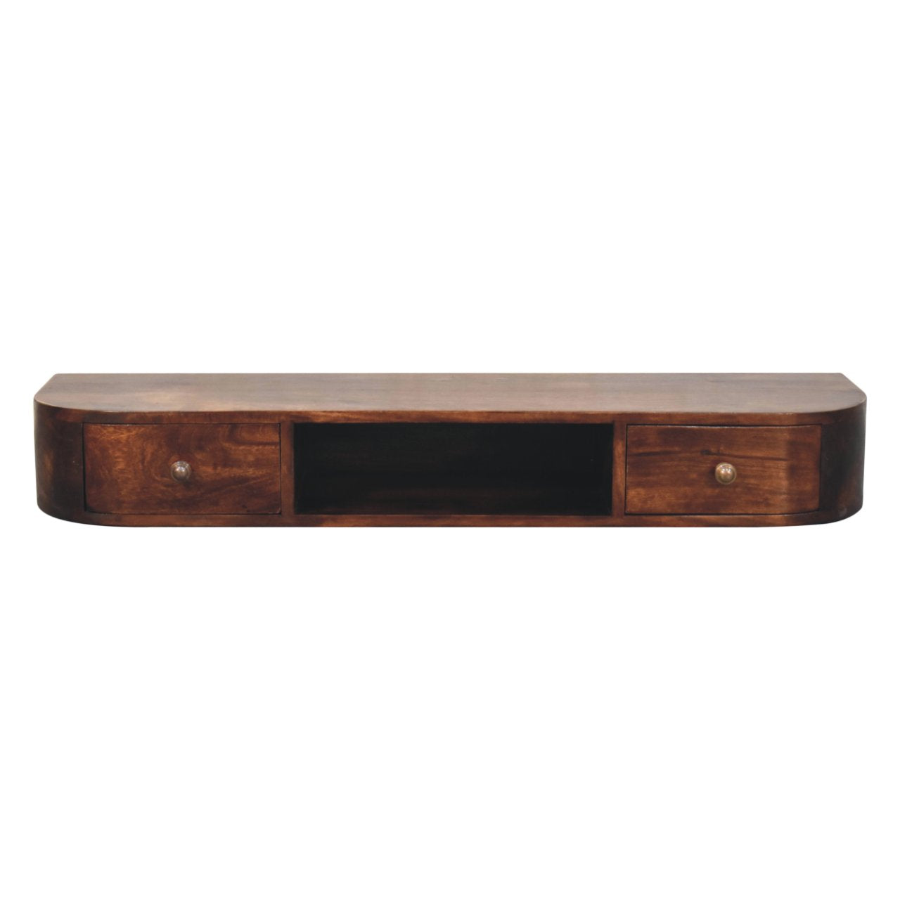 Solid Wood Lunar 2-Drawer Floating Console