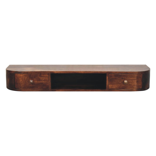 Solid Wood Lunar 2-Drawer Floating Console