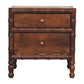 Solid Wood Bamboo Framed Bedside Table 2 Drawers Brown
