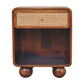 Solid Wood Chestnut Open Woven Bedside Table