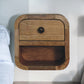 Extra Mini Curved Oak-ish Bedside Table