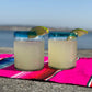 Aqua Rim Tumbler Glasses - Set of 6