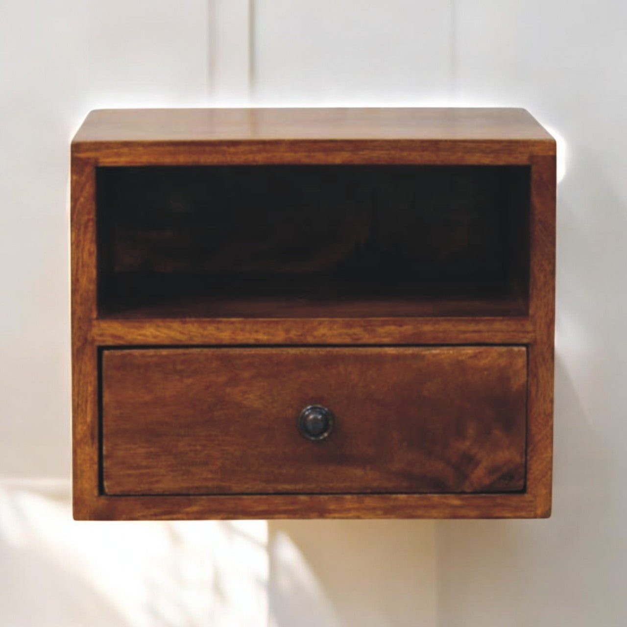 Solis 1-Drawer Chestnut Wall-Mounted Nightstand