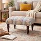 Handwoven Accent Footstool | 20.5x15.5x15 | Cotton Fabric