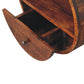 Solid Wood Floating Circle Chestnut Bedside Table