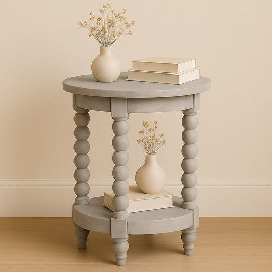 Solid Wood Ellsworth Round Side Table in Acid Wash