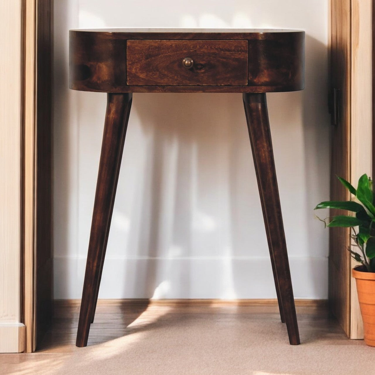 Solid Wood Mini Albion California Walnut Console