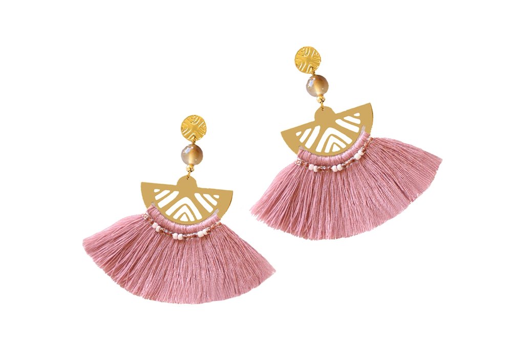 Luna Tassel Earring - Rose