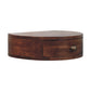 Solid Wood Honey Caramel Wall-Mounted Rounded Bedside Table