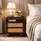 Solid Wood California Walnut Rattan Bedside