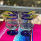 Cobalt Blue Rim Cognac Snifter Tequila Glasses - Set of 4