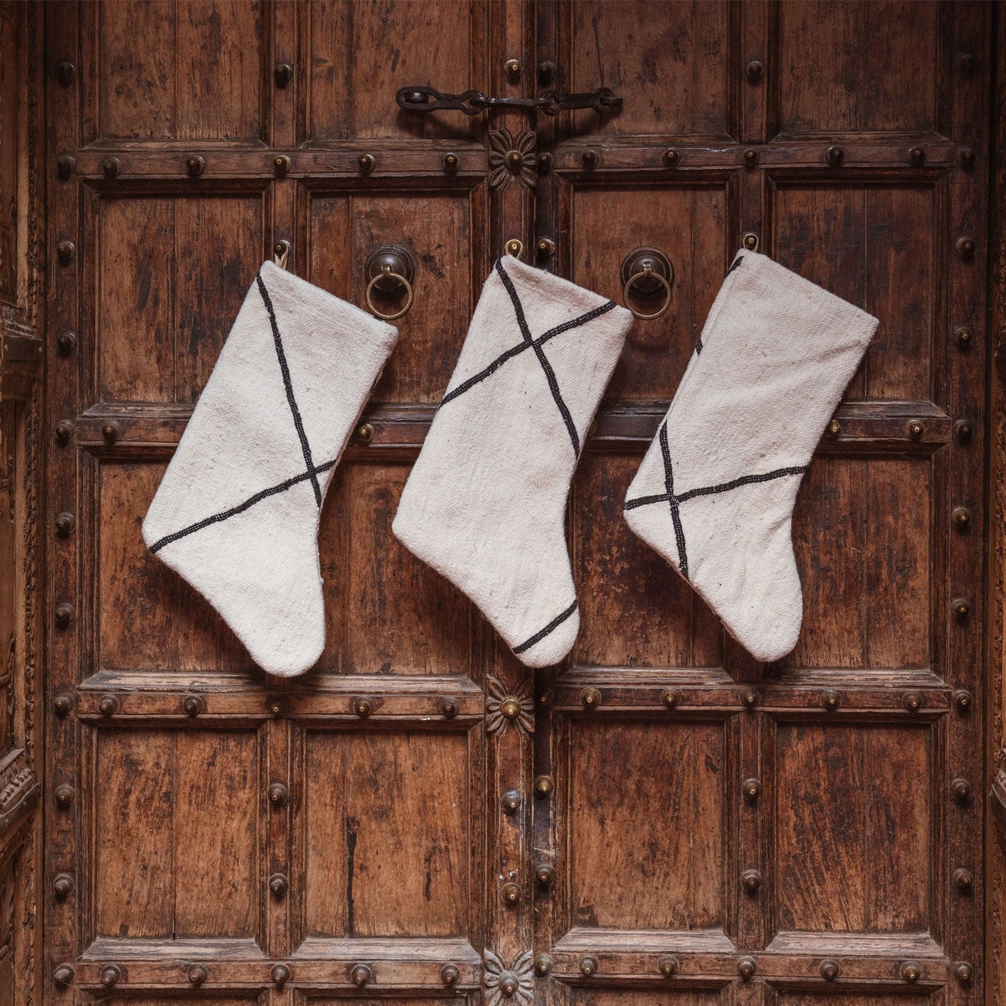 Handwoven Beni Ourain Christmas Stocking