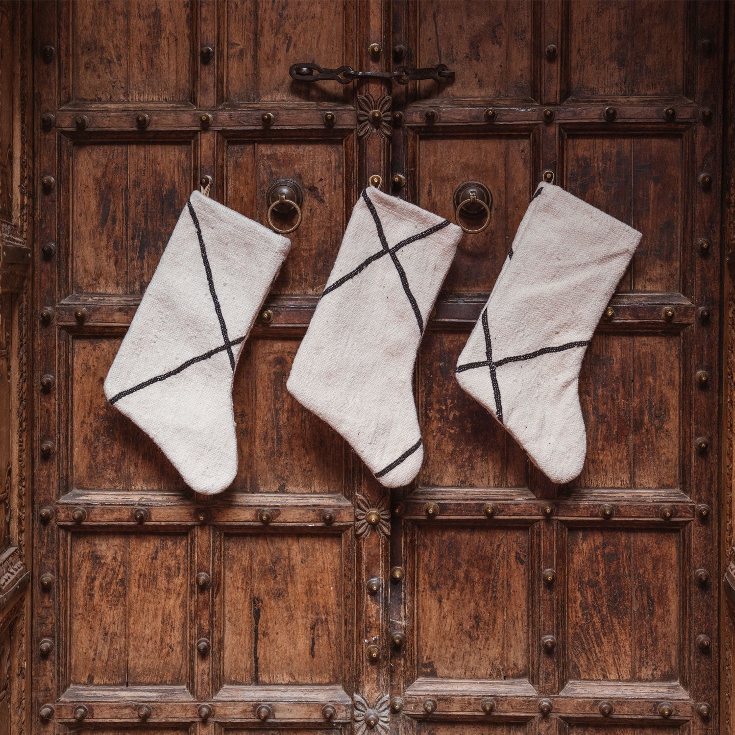 Handwoven Beni Ourain Christmas Stocking