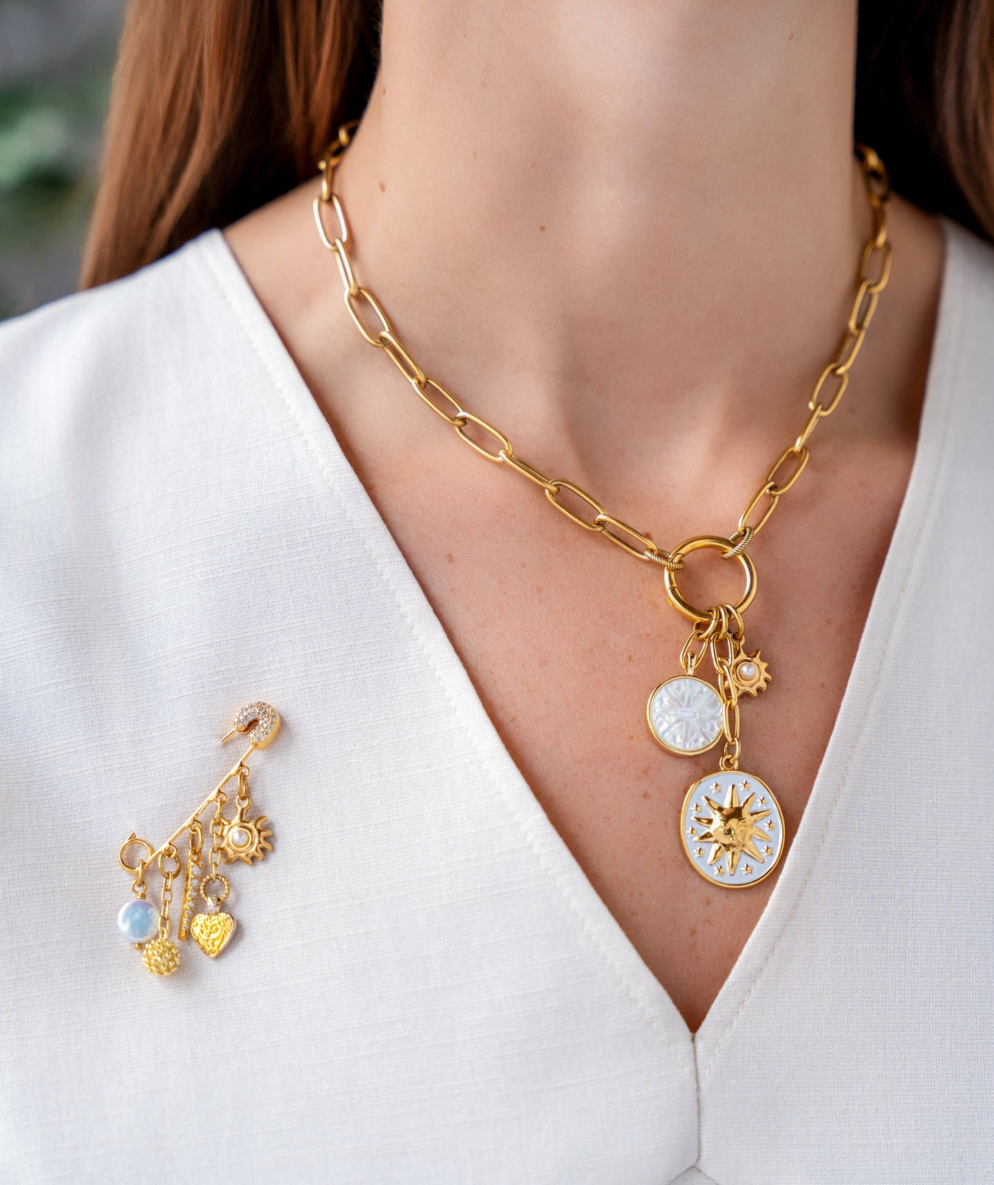 Celestial Charm Cluster Necklace
