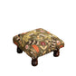 Botanical Tiger Foot Stool | Cotton Fabric | 16x16x9"