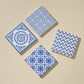 Mediterrenan Patterned Marble Tiles Coasters |  Set of 4