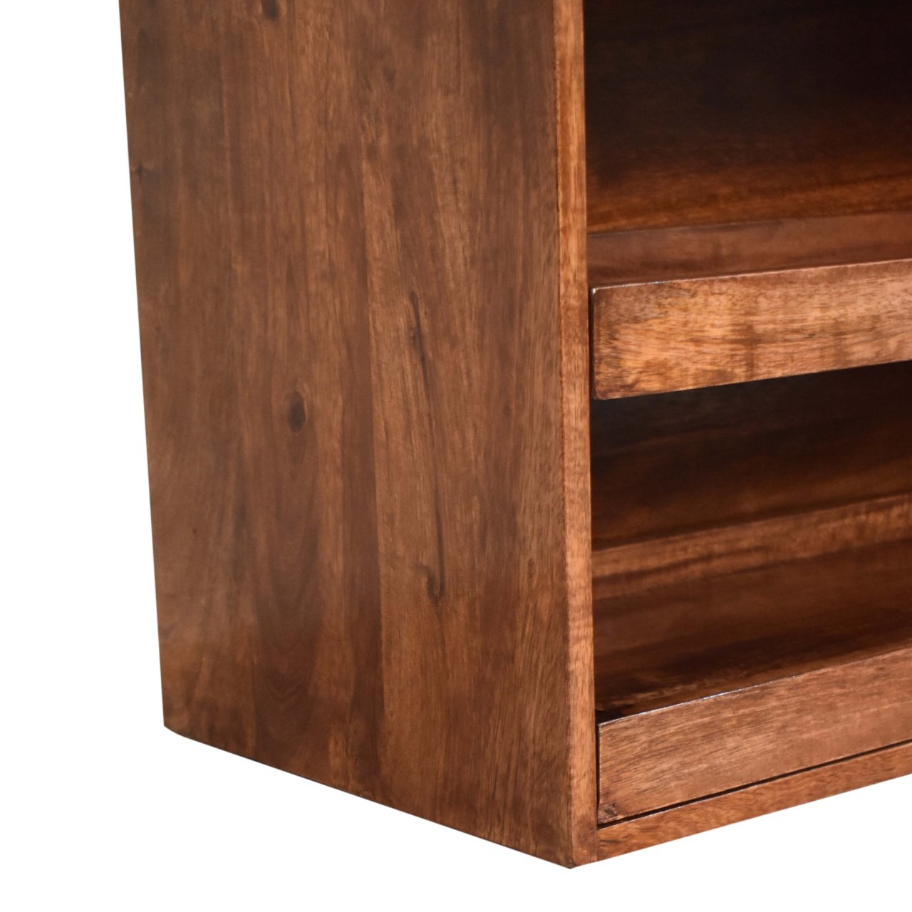 Solid Wood Buffalo Hide Pull out Honey Caramel Shoe Storage Bench