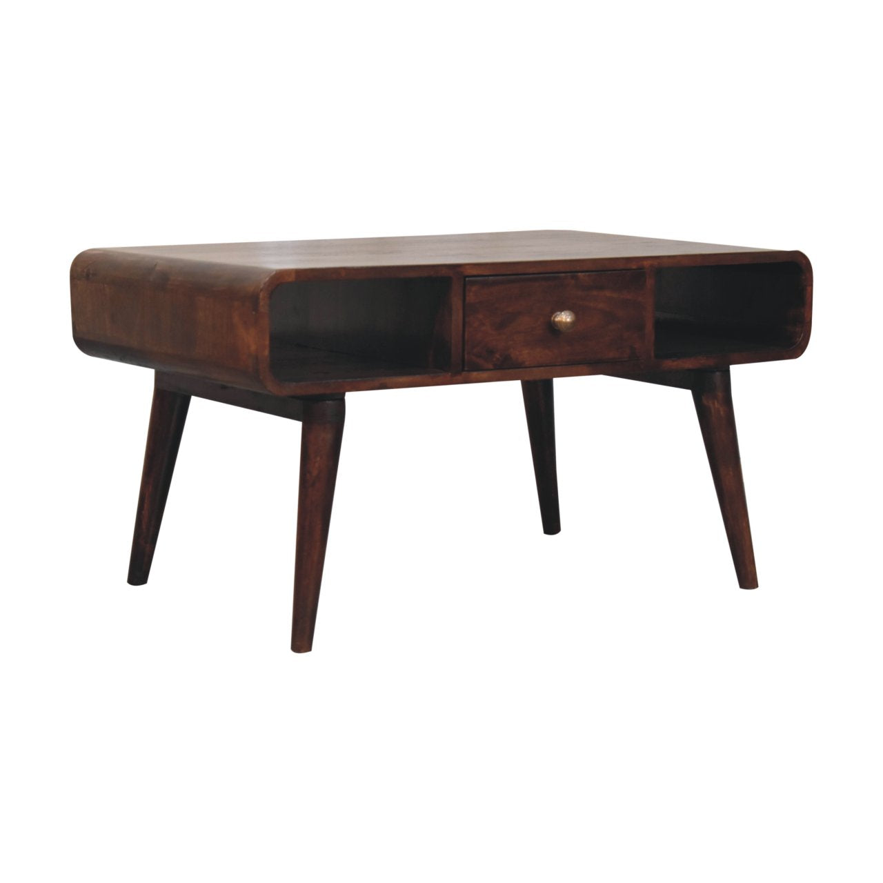Solid Wood Curved California Walnut Coffee Table