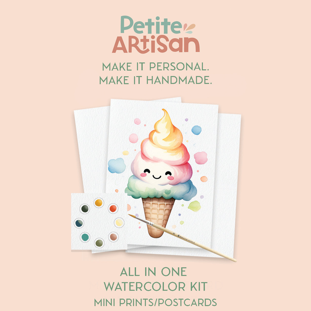 Summer Fun Watercolor Postcard Kit — Paint, Keep, or Send to Someone You Love