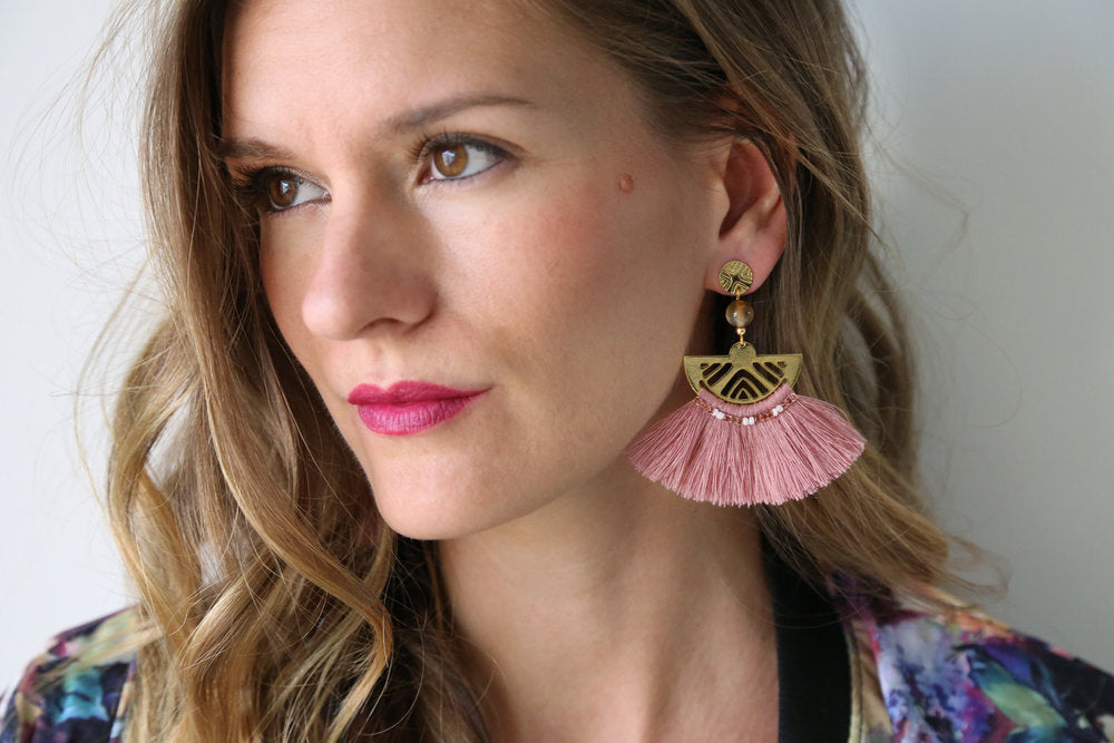 Luna Tassel Earring - Rose