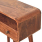 Solid Wood Mini Curved Honey Caramel Console Table