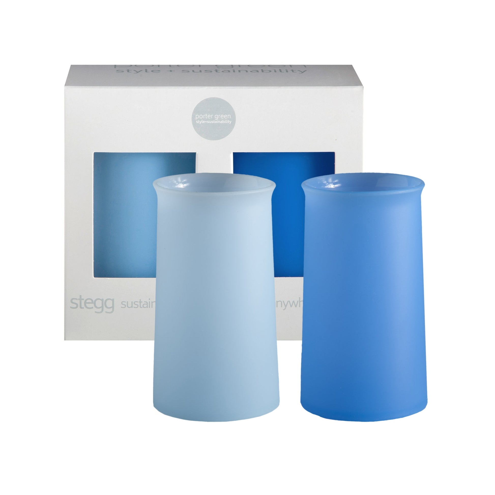 sky + kingfisher | stegg | silicone unbreakable highball glasses