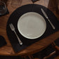 Arch Placemat Pair in black leather
