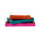 Multi Color Woven Decorative Trays with Bamboo Handles - Set of 3