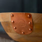 Vintage Inspired Wooden Serving Bowl with Handmade Copper Details