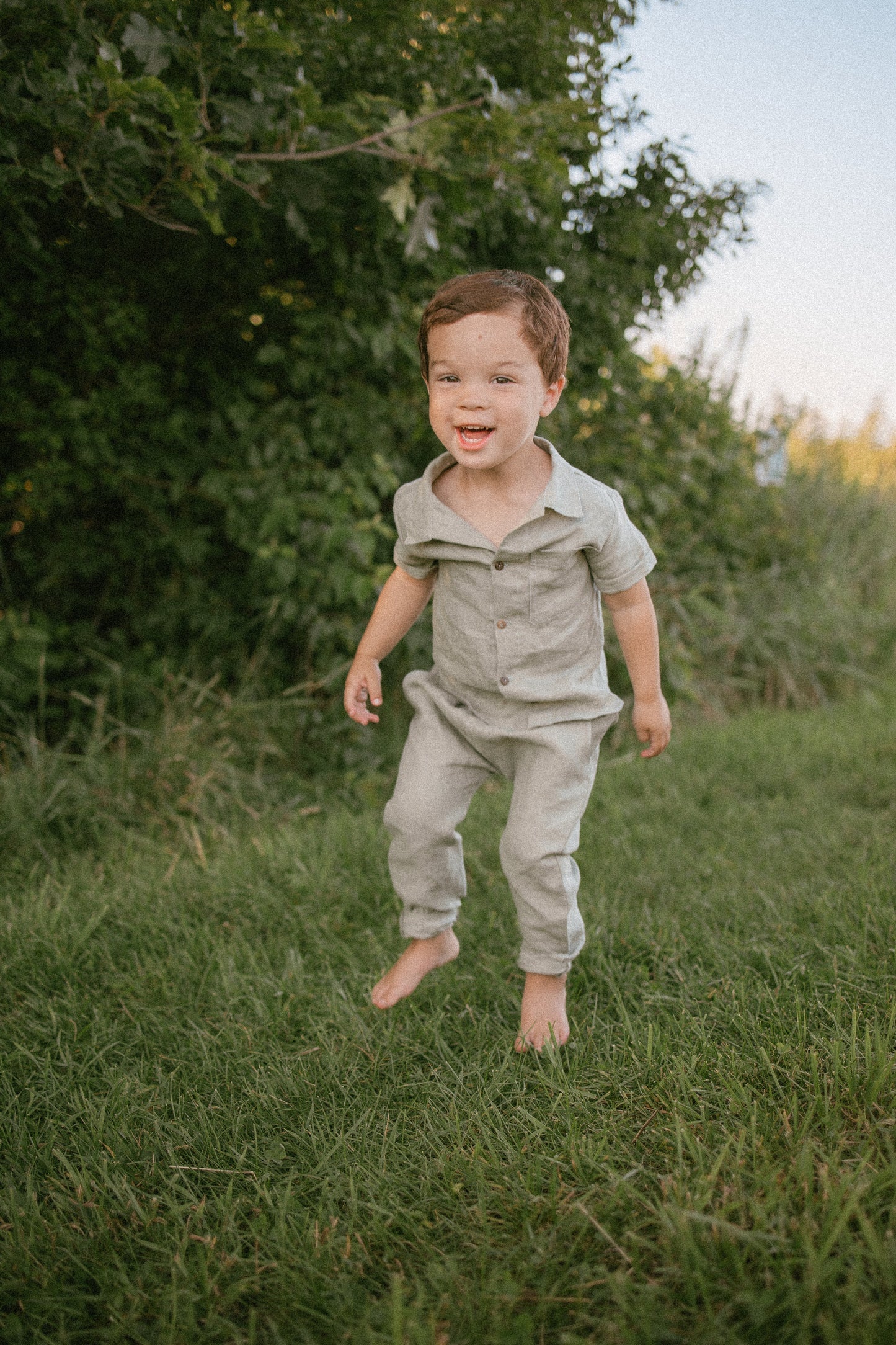 Carter Linen Pant Set- Sage Green