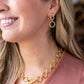 Gold Sculpted Circle Drop Earrings