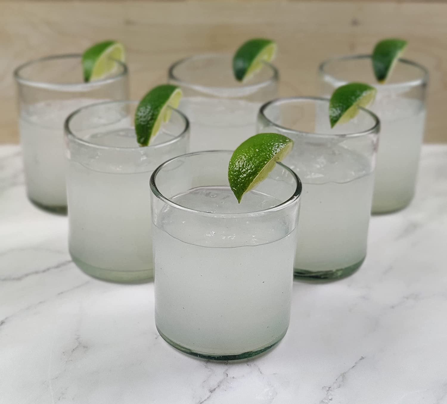 Set of 6 Natural Clear Tumbler Glasses