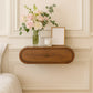 Wall-Mounted Round Chestnut Bedside