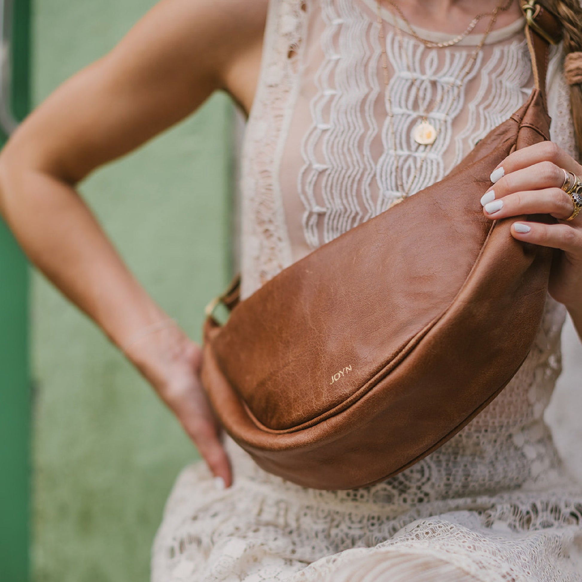 Leather Moon Sling - Vintage Brown