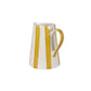 Ceramic Stripe Pitcher, yellow- 8.25 x 8.25 x 8 Inches
