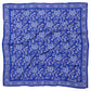 Large 39" Hand Dyed Batik Bandana, Blue Tendril, 100% Cotton