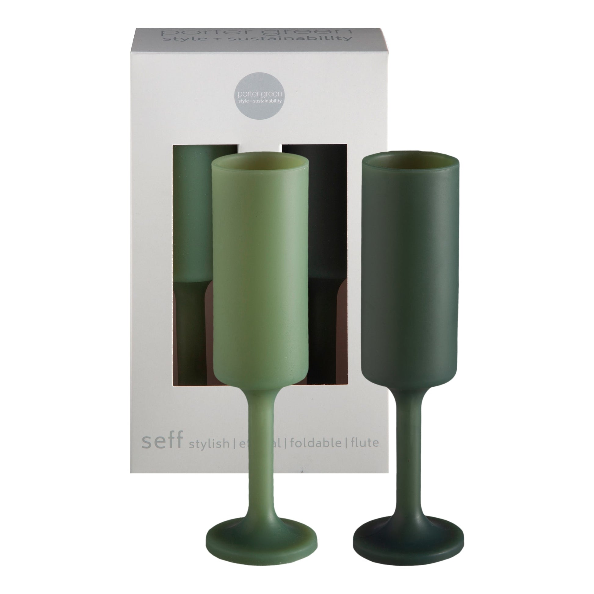 sage + olive | seff | silicone unbreakable champagne flute
