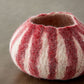 Berry Red Karakul Striped Wool Ukhamba Decorative Bowl