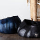 Adire Tie-Dye Blue & Black Ghana Wool Basket