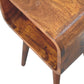 Solid Wood Mini Chestnut Curved Open Bedside Table