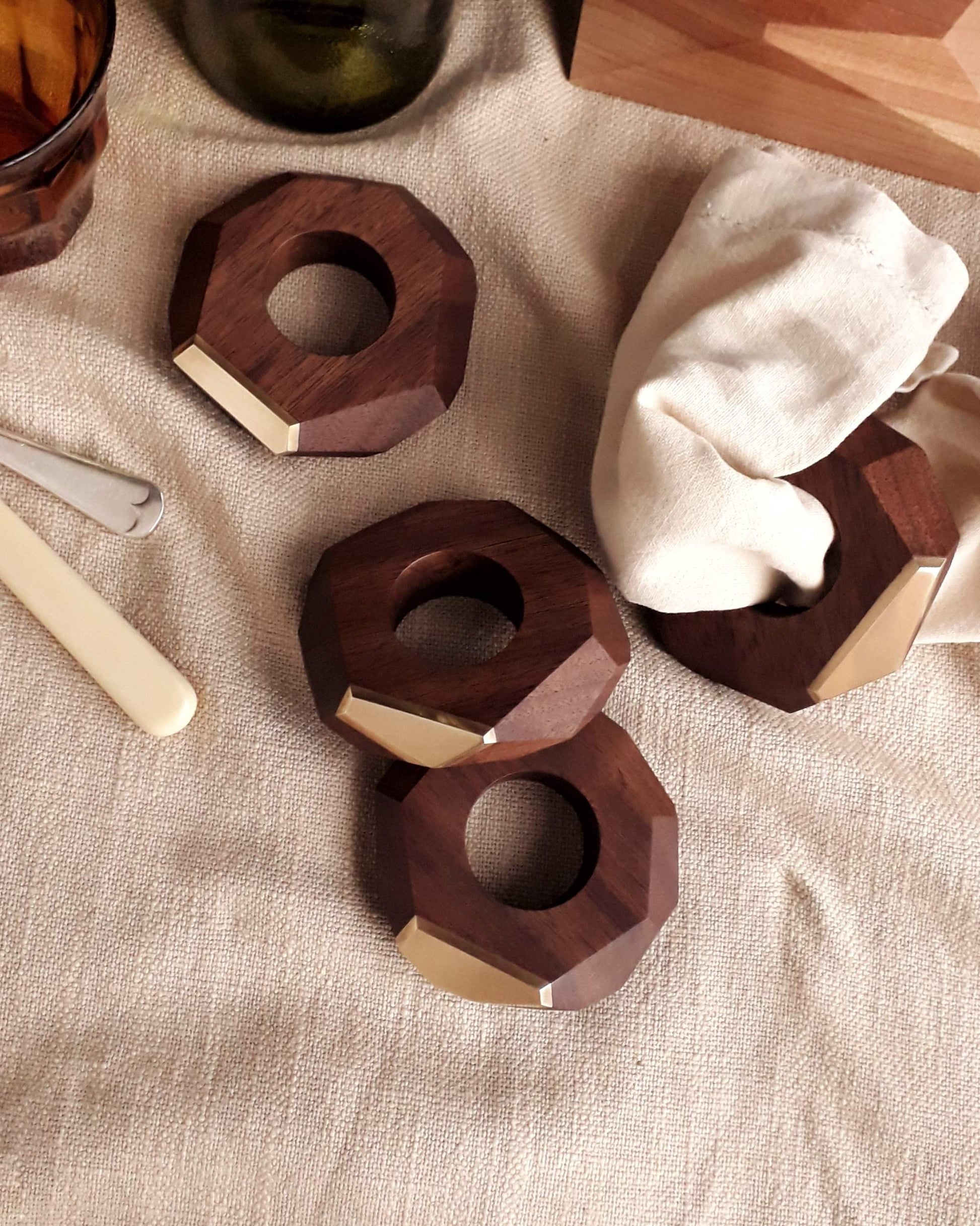 Dor+Kie Black Walnut and Brass Napkin Ring