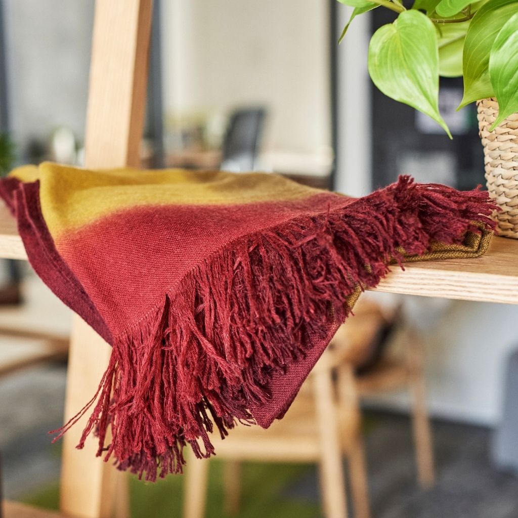Marigold Merino Ombre Handloom Blanket Scarf