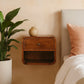 Solid Wood Mini Curve Floating Nightstand