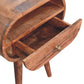 Solid Wood Honey Caramel Circular Bedside Table
