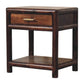 Solid mango wood California Walnut Open Bedside