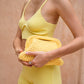 Cali Top Handle Knit Clutch in Butter Yellow