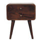 Solid Wood Curved California Walnut Nightstand